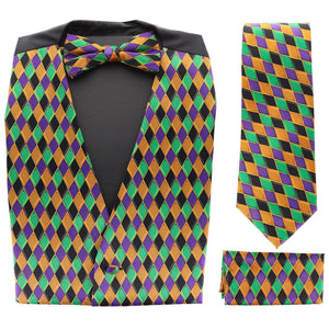 Vittorio Farina Mardi Gras FULL Vest Set by Classy Cufflinks - VEST-MARDIGRAS6-S - Classy Cufflinks