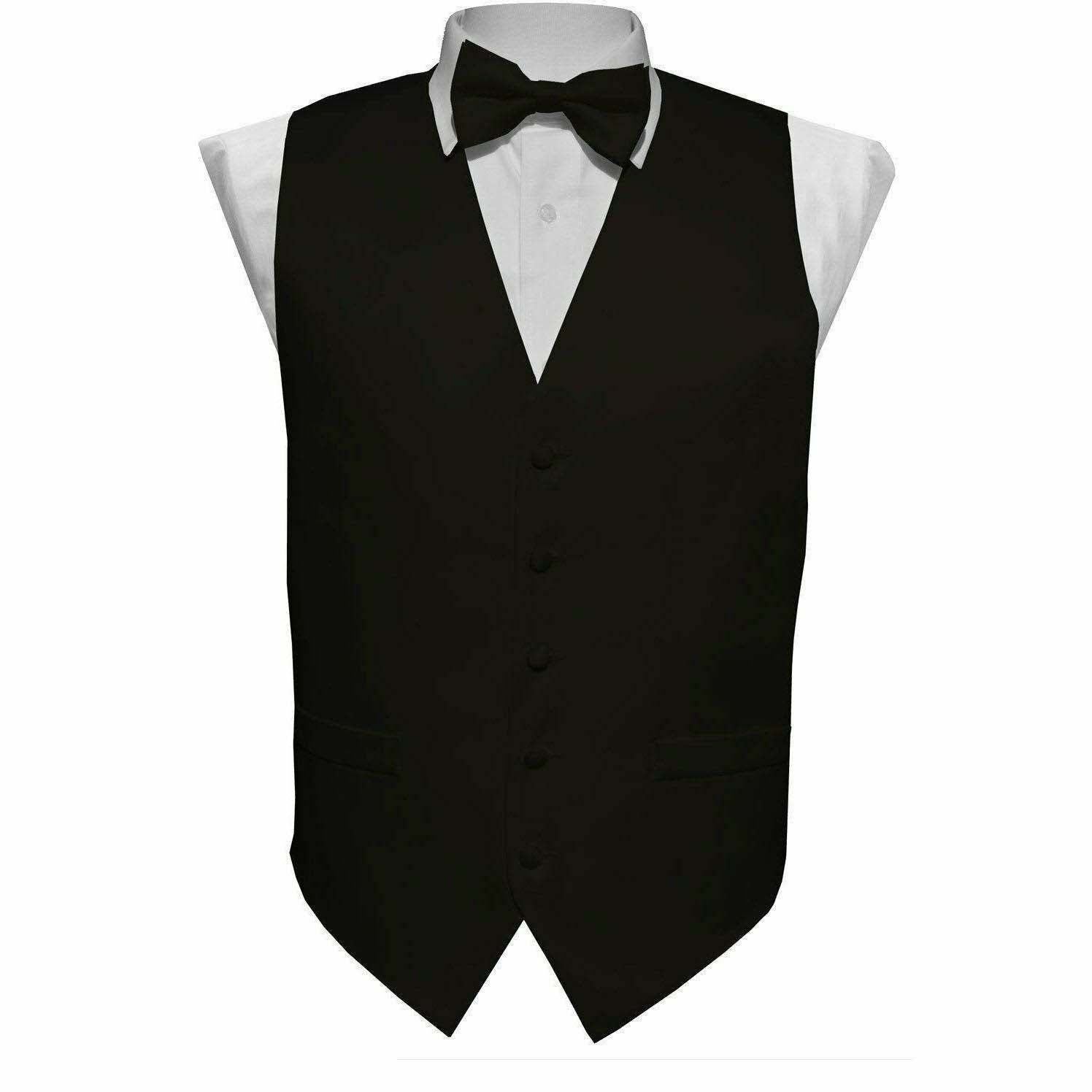 Vittorio Farina Solid Satin Vest Set (Black back) Var. 01 by Classy Cufflinks - vest_plain_BB_black_XS - Classy Cufflinks