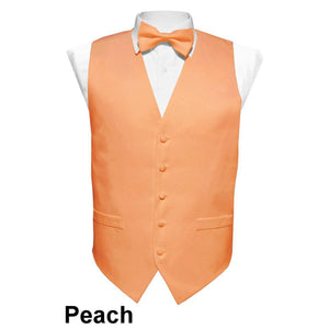 Vittorio Farina Solid Satin Vest Set (Peach back) by Classy Cufflinks - vest_plain_PB_peach_S - Classy Cufflinks