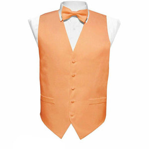 Vittorio Farina Solid Satin Vest Set (Peach Back) by Classy Cufflinks