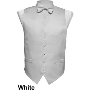 Vittorio Farina Solid Satin Vest Set (White back) by Classy Cufflinks