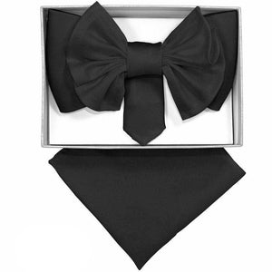 Vittorio Farina XL Solid Bow Tie & Pocket Square by Classy Cufflinks