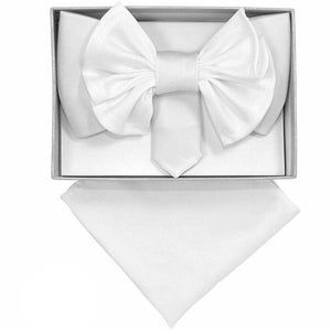 Vittorio Farina XL Solid Bow Tie & Pocket Square by Classy Cufflinks